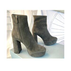 Prada Milano Gray Suede Ankle Boot